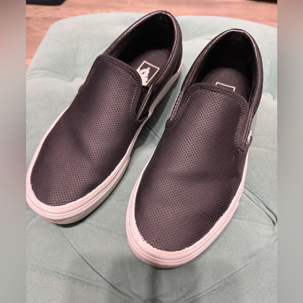 Vans Asher Perforated Leather Slip-On shoes size 9.5 in women or 8 in men
